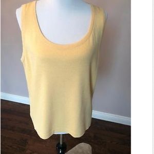 ST. John Sport Yellow U Neck Wool KnitTank SZ L
